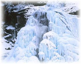 Krimml - zamrzlý vodopád