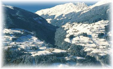 Část obce Stummerberg v zimě
